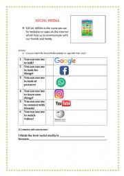 English Worksheet: social media