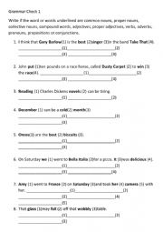 English Worksheet: Grammar Check 