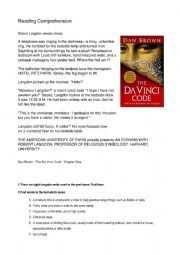 English Worksheet: The Da Vinci Code