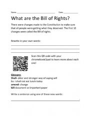 English Worksheet: What is the Bill of Rights?