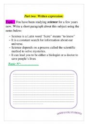 English Worksheet: Science