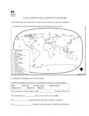 English Worksheet: Map Review