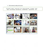English Worksheet: ACTIVITIES RELATED TO TECHNOLOGY