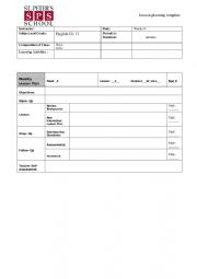 English Worksheet: Lesson Plan