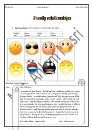 English Worksheet: family relationships