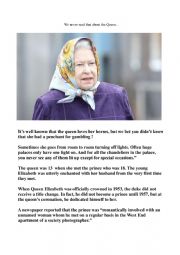 English Worksheet: We never read that about the Queen !