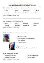 English Worksheet: The Natives: This is our America