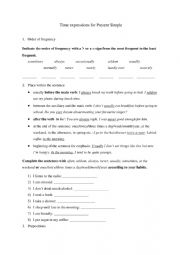 English Worksheet: Time expressions 