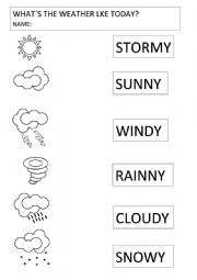 English Worksheet: Whats the weather like today?