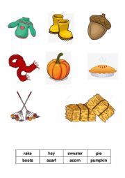 English Worksheet: Autumn vocabulary for kids
