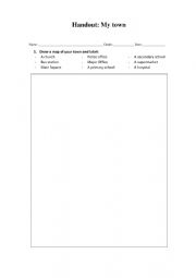 English Worksheet: My town