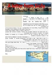 English Worksheet: Letter from Sicily