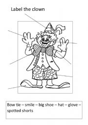 Label The Clown - Esl Worksheet By Mertz77