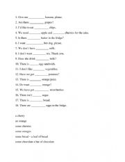 English Worksheet: a,an,some,any