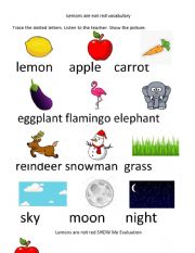 Lemons are not red activity sheet