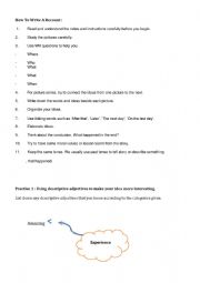 English Worksheet: Experiences-Recount