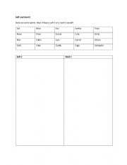 English Worksheet: Soft C and Hard C Sort