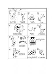 English worksheet: Paint letters in English
