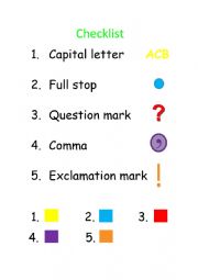 English Worksheet: Writing checklist