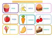 English Worksheet: DOMINO GAME: Foods and fast foods.