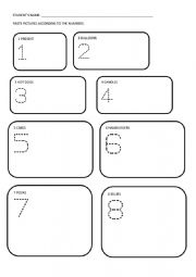 English Worksheet: Party items and numbers