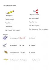 English Worksheet: Yes No Questions 