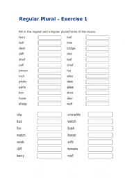 English Worksheet: Plural