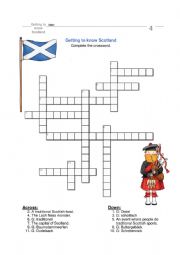 EFL Scotland Vocabulary Crossword Puzzle