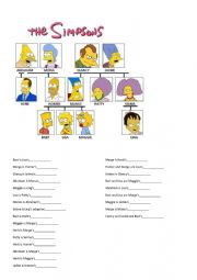 English Worksheet: The Simpsons� Family Tree