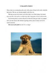 English Worksheet: A dog and its shadow