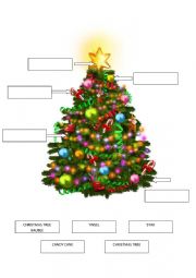 Christmas tree vocabulary  ESL worksheet by MaudGrsn