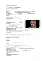 English Worksheet: Midnight Sky by Miley Cyrus