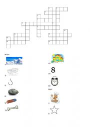 English Worksheet: Crossword. School things