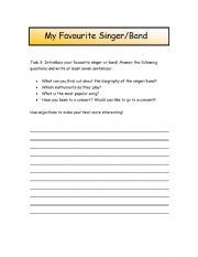 English Worksheet: My Favourite Band