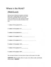 Geography: Where in the world? - WebQuest