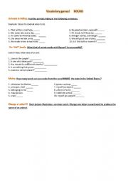 English Worksheet: Vocabulary