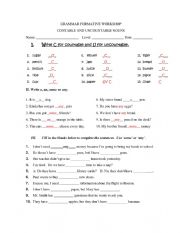 English Worksheet: Count and Non Count Nouns