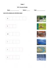 English Worksheet: Sources of water