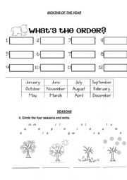 English Worksheet: MOnths and seasons