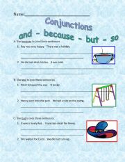 Conjunctions and because but so