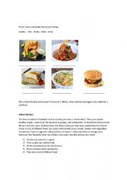 English Worksheet: FOODS 