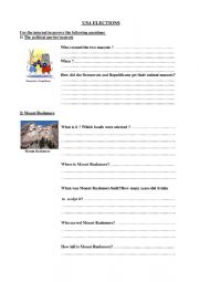 English Worksheet: MOUNT RUSHMORE