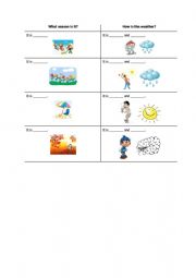 English Worksheet: seasons/weather