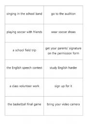 English Worksheet: Looking forward to & Don�t forget to (school activitis)