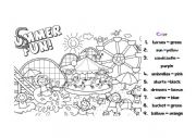 English Worksheet: Summer colouring