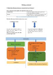 English Worksheet: How to Write a Comment