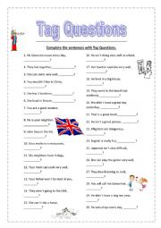 English Worksheet: Tag question