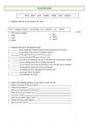 English Worksheet: WH question words