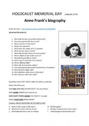 English Worksheet: Anne Frank