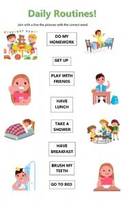 English Worksheet: Daily Routines